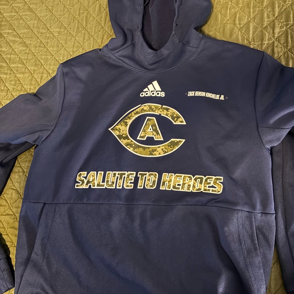 Adidas UC Davis Blue Camo military Salute to service Hoodie